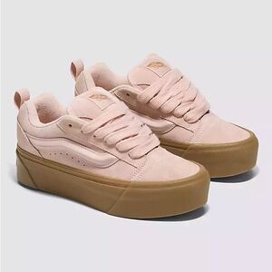 Vans Pink and Tan Athletic Shoes